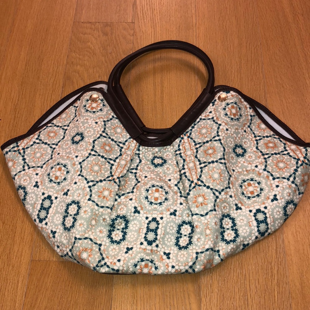 Jimmy Choo Leather Trim Beach Tote